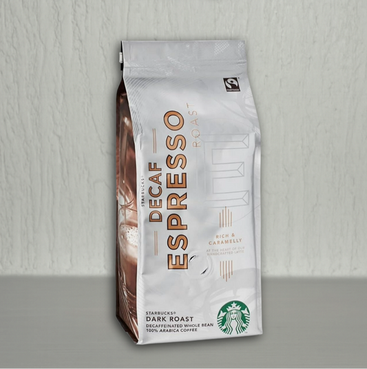 Starbucks Decaf Espresso Roast Whole Bean Coffee 227g bag – UK import premium blend