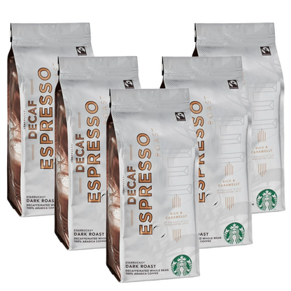 Starbucks Decaf Espresso Roast whole bean coffee pack of 5
