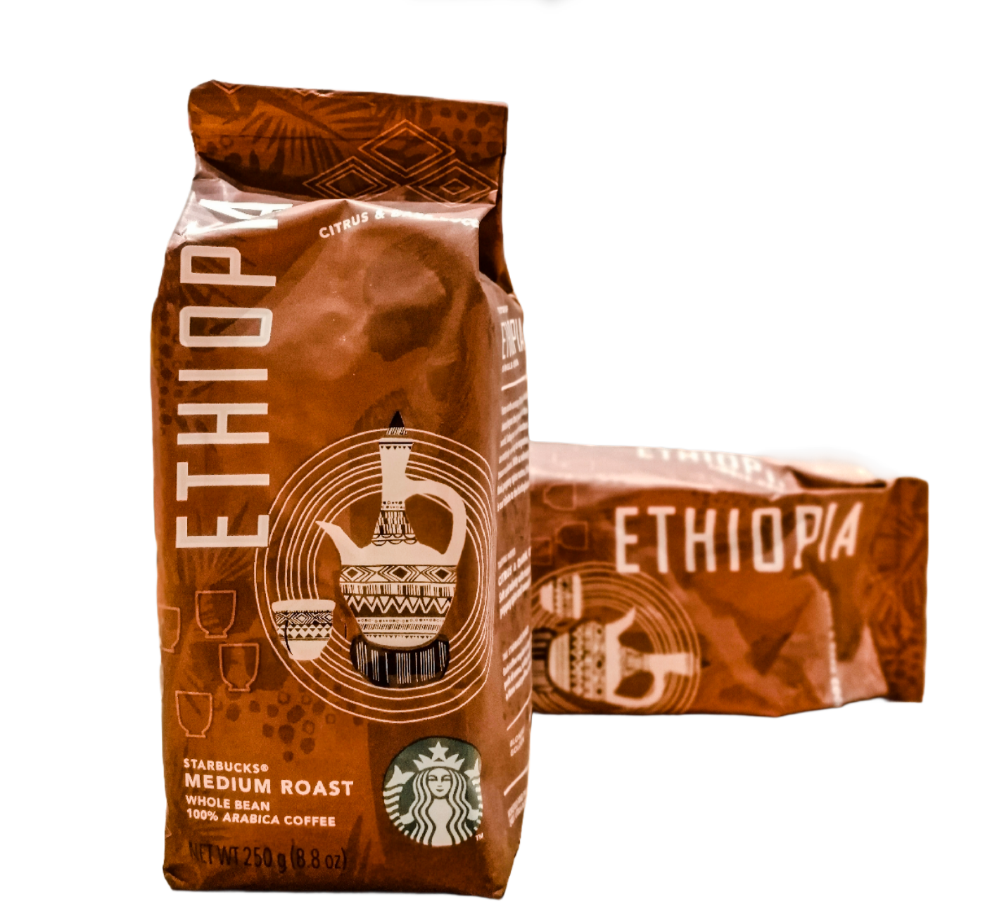 Starbucks Ethiopia Whole Bean Coffee 250g bag design – specialty Starbucks coffee
