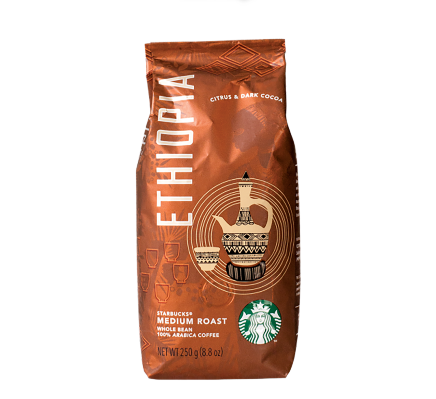 Starbucks Ethiopia Whole Bean Coffee 250g front view