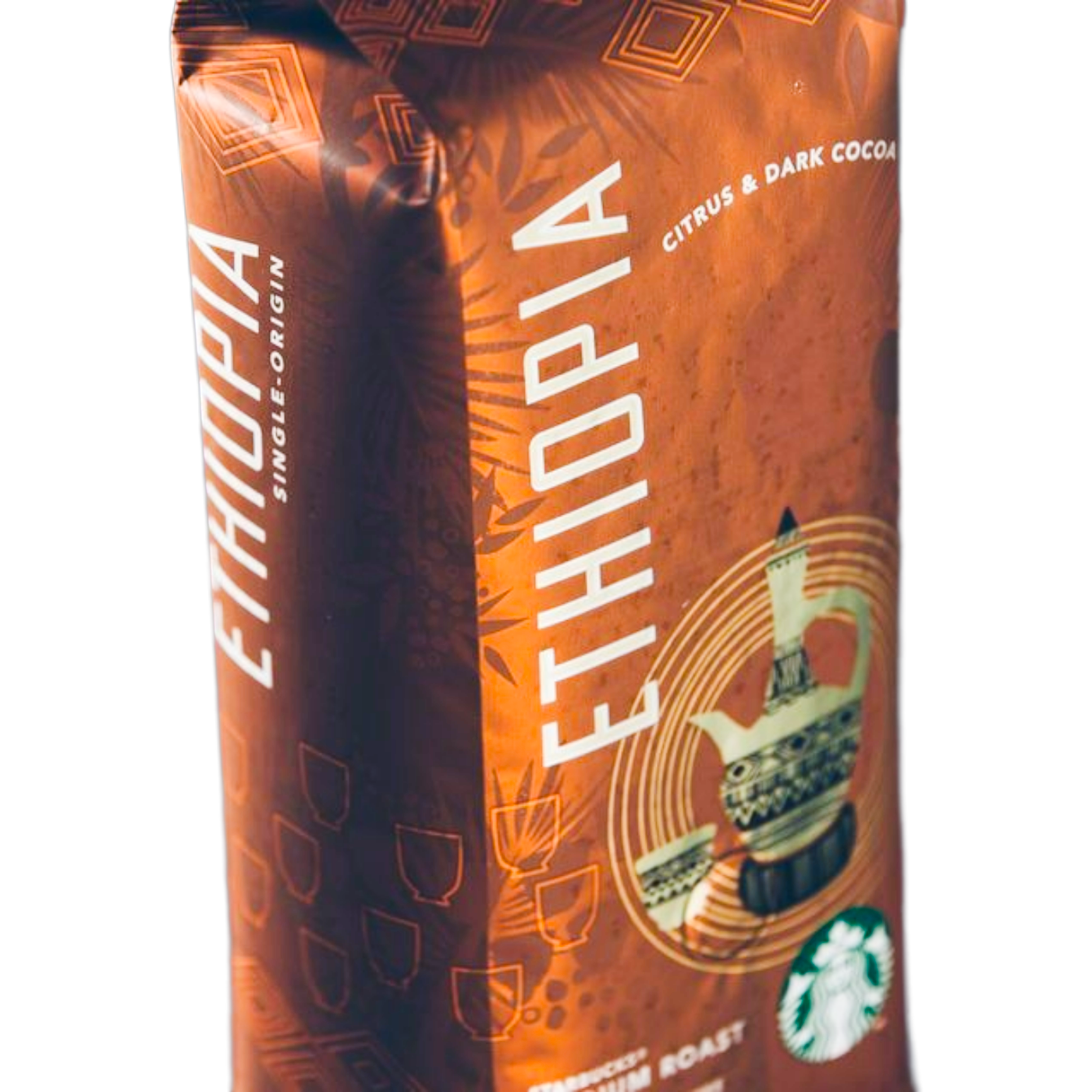 Starbucks Ethiopia Whole Bean Coffee 250g label close-up – single-origin coffee