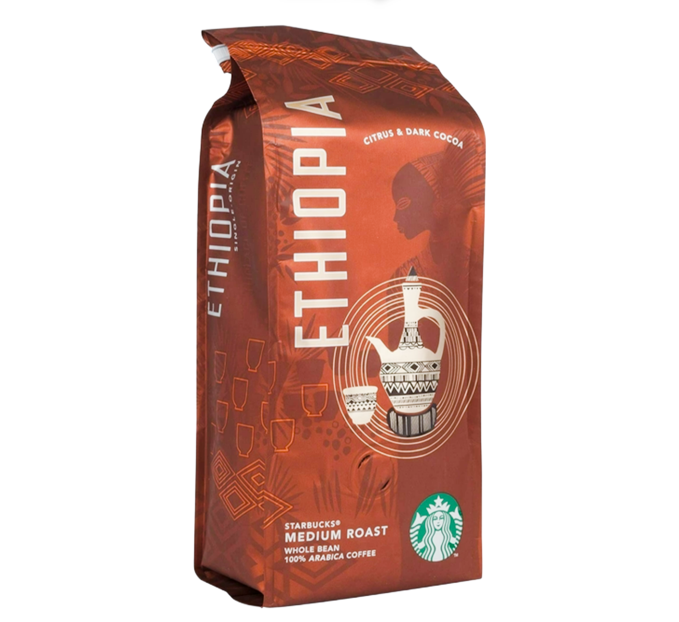 Starbucks Ethiopia Whole Bean Coffee 250g side profile – premium arabica beans