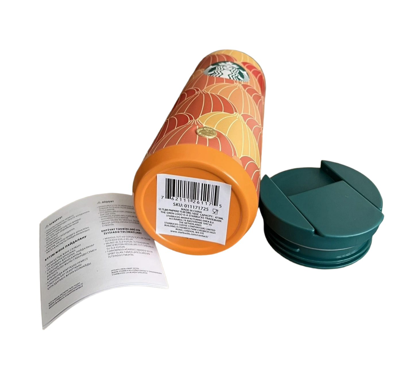 Starbucks Fall Collectible Pumpkin Stainless Steel Cup with lid