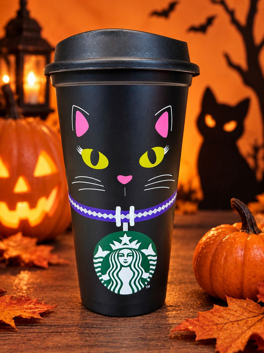 Starbucks Halloween Cat Whiskers reusable cold cup 16oz