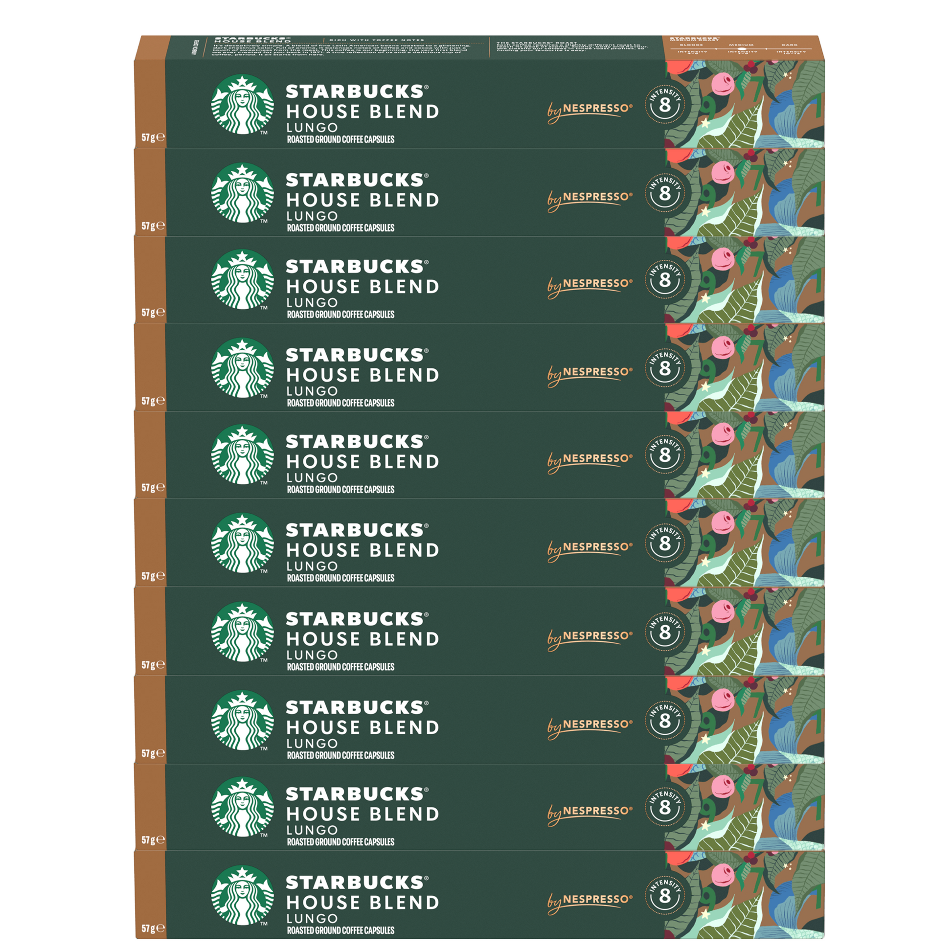 Starbucks House Blend Lungo Nespresso Capsules Pack of 10 Total 100 Capsules