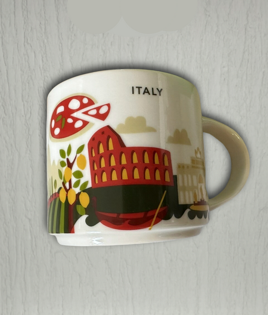 Starbucks You Are Here Italy Mug 16oz featuring Italian landmarks – souvenir coffee mug