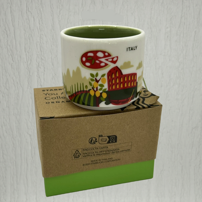 Starbucks Italy You Are Here Ornament Mug 2oz top view – miniature travel series cup