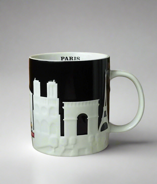 Starbucks Paris Relief Mug 16oz front view – collectible city series coffee mug