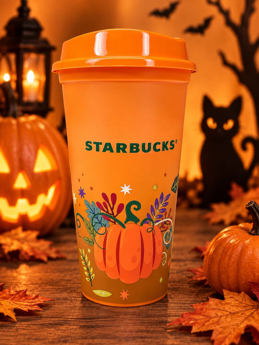 Starbucks Pumpkin Fall reusable cup orange 16oz
