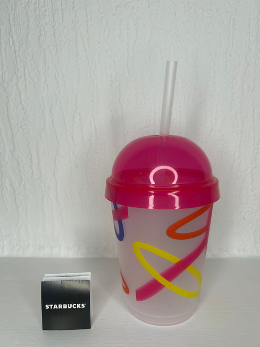 Side angle of Starbucks 12oz Red Cup with loop handle