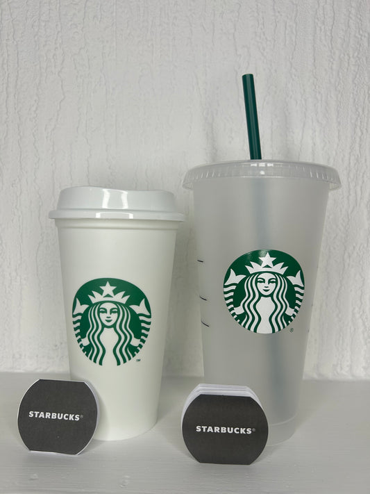 Starbucks Reusable Cup Set with 16oz Hot and 24oz Cold Cups