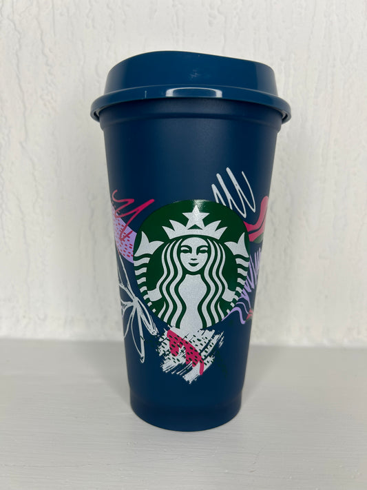 Front view of Starbucks Teal Reusable Cup 16oz Limited Edition