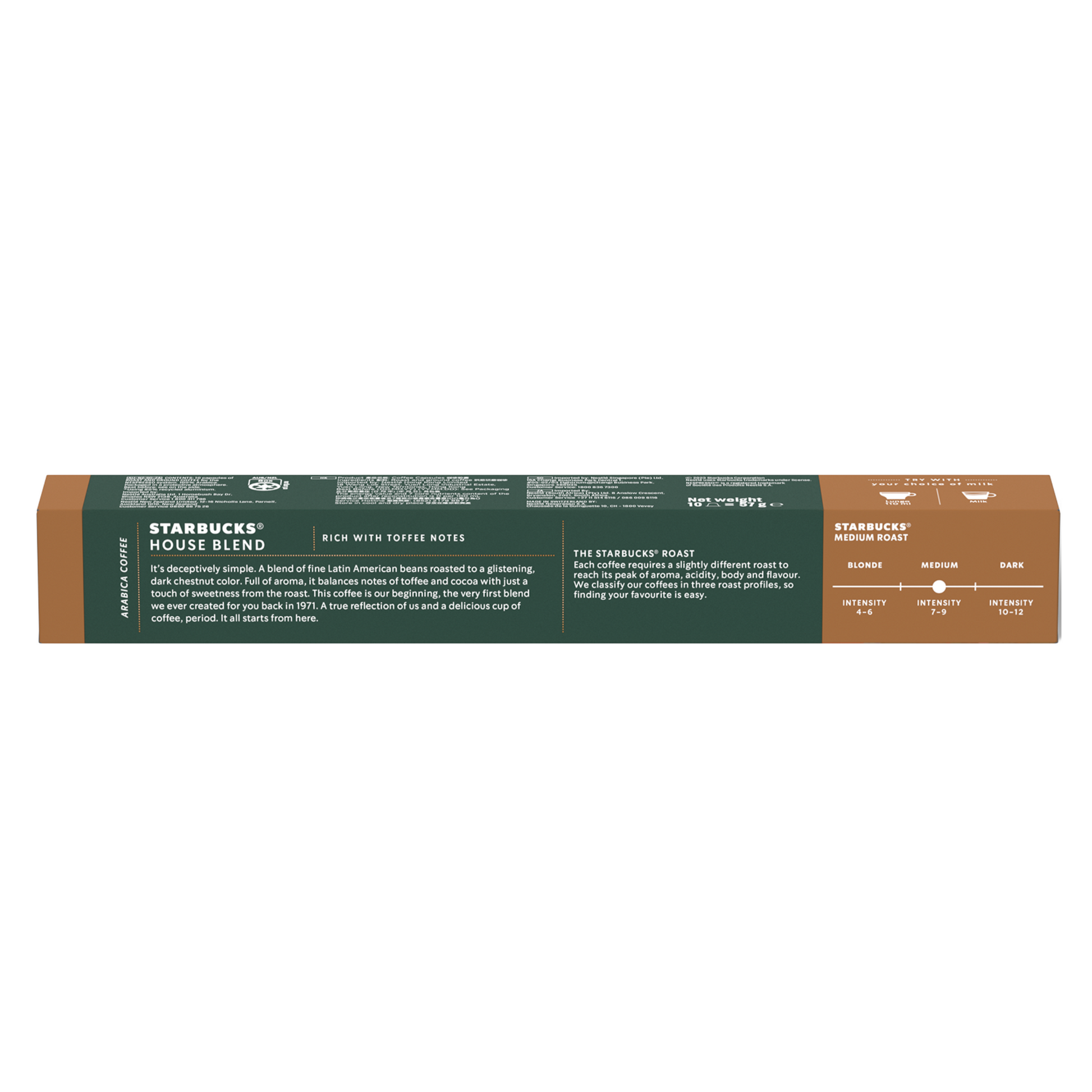 Back of Starbucks Lungo capsules   pack