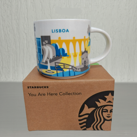 Starbucks You Are Here Lisboa Mug 16oz side angle – ceramic collectible coffee mug