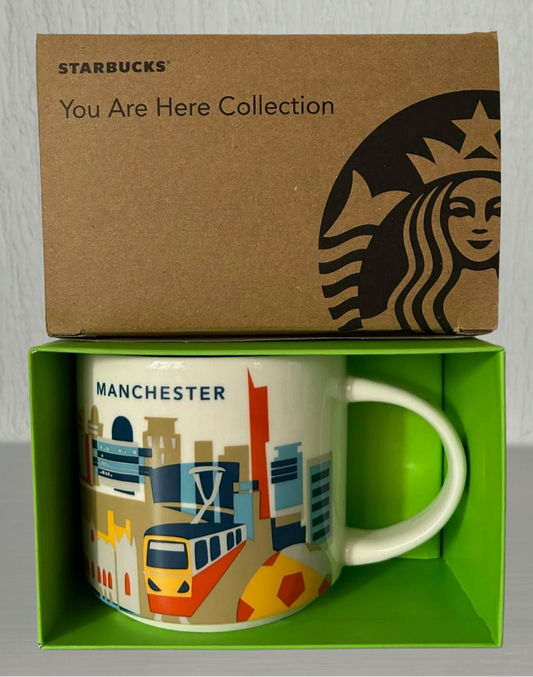 Starbucks You Are Here Manchester Mug 16oz front view – limited UK edition collectible