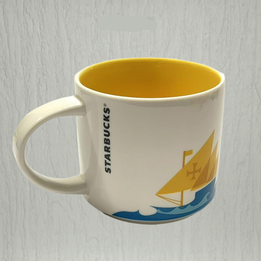 Starbucks You Are Here Portugal Mug 16oz side angle – ceramic collectible coffee mug